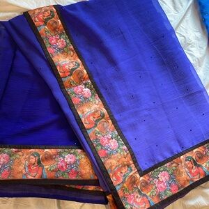 Purplish blend sari with border